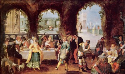 The Italian Comedians by Flemish School